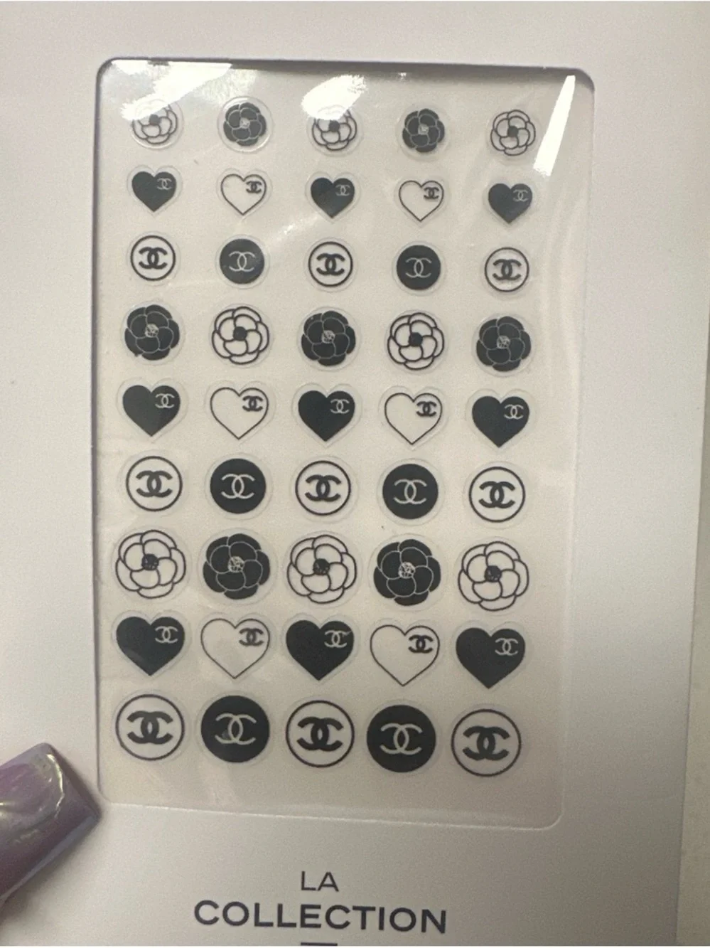 CHANEL Black and White Nail Decal Stickers La Collection